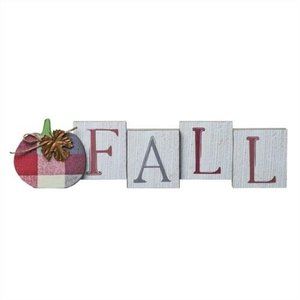 Fall Pumpkin Brown Orange Sign Wood Mantle Table Autumn Decor Art 14"x3.75"